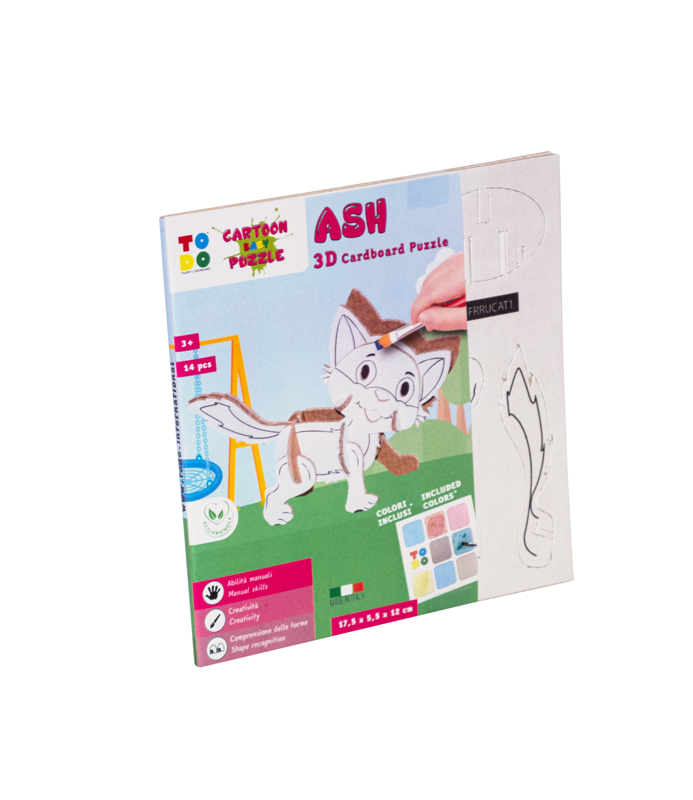 Kit Puzzle 3D para Montar e Pintar - Gatinho - Iziplay